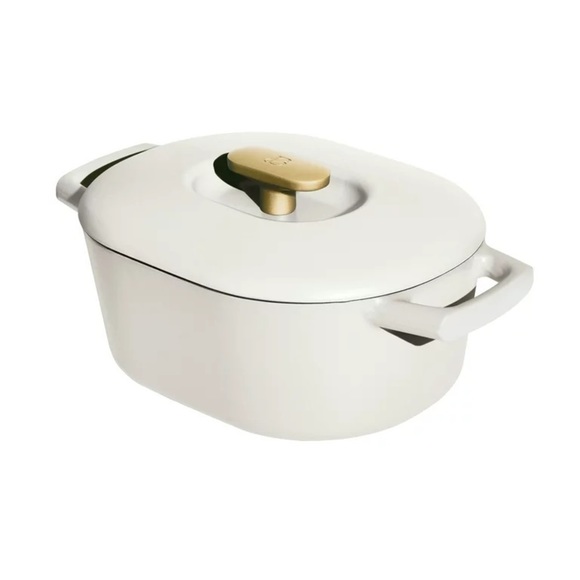 ♠️ New Beautiful 6QT Enamel Dutch Oven, White Icing by Drew Barrymore - Picture 7 of 10